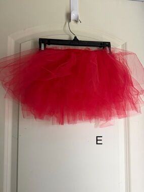 Tutu Red Tulle Mini Skirt - Elegant Layered Design show custom dance theme